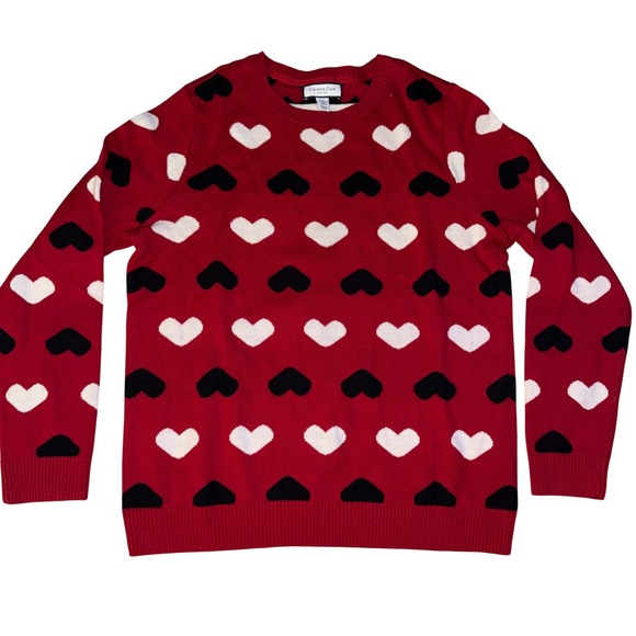 Charter Club Sweaters - Charter Club Petite Red Heart Pattern Sweater Petite P/L